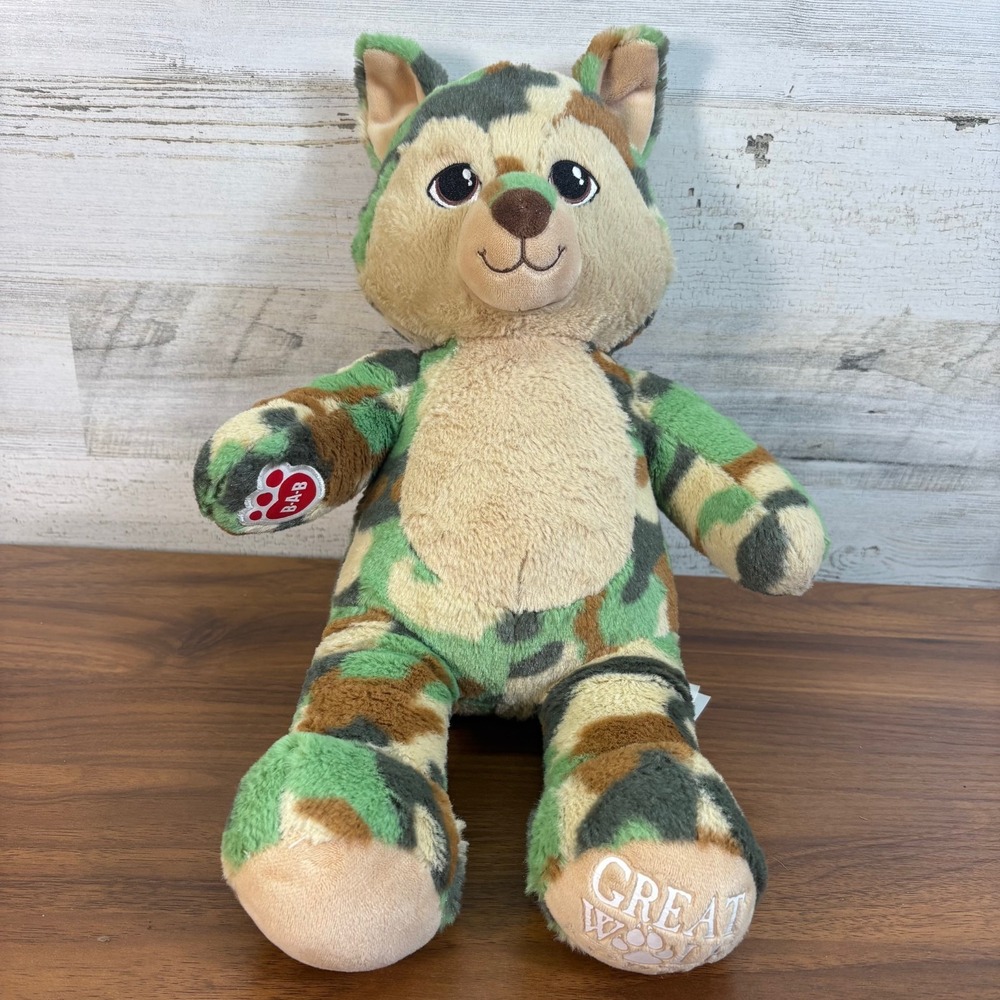 Build A Bear Workshop Great Wolf Lodge Camo Wolf Plush 18" 2022